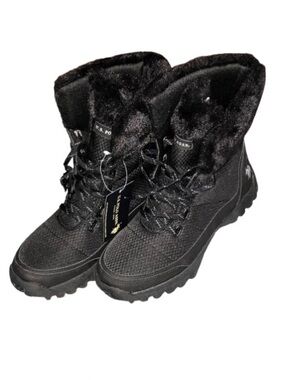 New With Tags U.S. Polo Assn. Women's Black Faux-Fur Trim Winter Lace-Up Boots